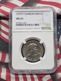 1979-P Susan B. Anthony Dollar w/ Narrow Rim - NGC MS65