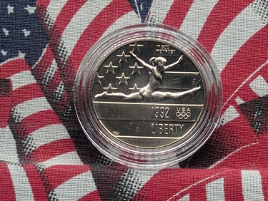 1992-P UNC Atlanta Olympic Gymnast Commemorative Half Dollar in Capsule