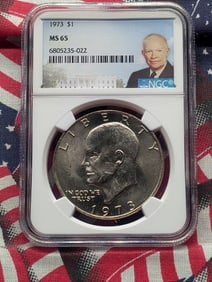 1973 Eisenhower Dollar - NGC MS65