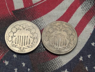 1870 & 1872 Shield Nickels (2 PCS)