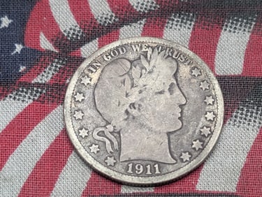 1911 Barber Half Dollar 90% Silver