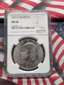 1971-S Eisenhower Silver Dollar - NGC MS66