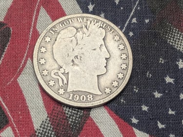 1908-D Barber Half Dollar 90% Silver