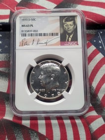 1970-D Kennedy Silver Half Dollar - NGC MS63 PROOF LIKE w/ JFK Label