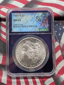 1891-S Morgan Silver Dollar - NGC MS64