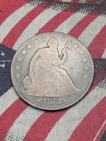 1873 Seated Liberty Half Dollar w/Arrows 90% Silver