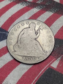1858-O Seated Liberty Half Dollar 90% Silver