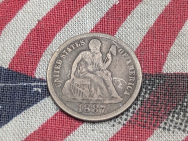 1887 Seated Liberty Dime 90% Silver