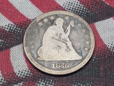 1876-CC Seated Liberty Quarter 90% Silver