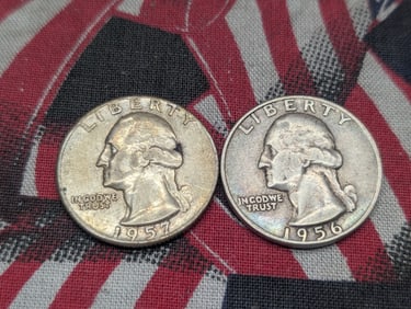 1956-P & 1957-P Washington Quarters, 90% Silver