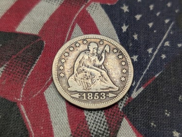 1853 Seated Liberty Quarter w/Arrows & Rays 90% Silver