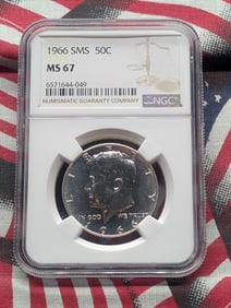 1966 SMS Kennedy Silver Half Dollar - NGC MS67