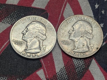 1943 P & S Washington Quarters, 90% Silver