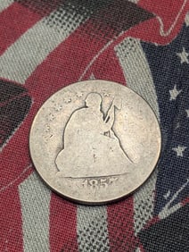 1857-O Seated Liberty Quarter 90% Silver