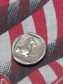 c. 440-400 BC Ancient Greece Thessaly Trikka Silver Hemidrachm Coin - VF/FINE