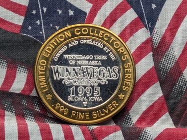 Limited Edition Collector's Series .999 FINE SILVER (Center) Winn-A-Vegas Casino Gaming Token in