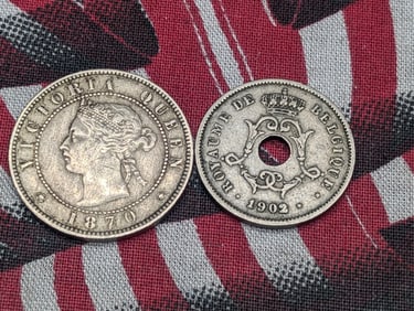 1870 Jamaica Half Penny & 1902/1 Belgium 10 Cent (2 PCS)