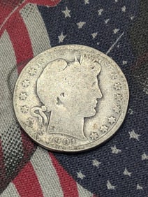 1901 Barber Half Dollar 90% Silver