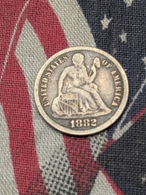 1882 Seated Liberty Dime, 90% Silver