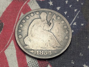 1854-O Seated Liberty Half Dollar w/Arrows, 90% Silver