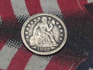 1853 Seated Liberty Dime w/Arrows, 90% Silver