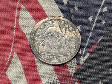 1857 Seated Liberty Dime, 90% Silver
