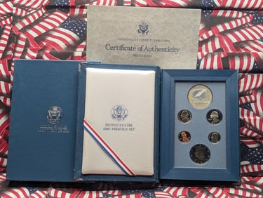 1987-S U.S. Mint Prestige Set in OGP w/ COA - Includes Constitution Commemorative Silver Dollar