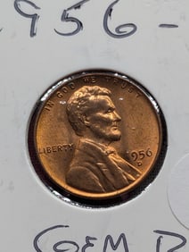 1956 D RED GEM BU Lincoln Wheat Cent