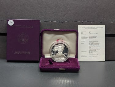 1987-S American Silver Eagle, .999 Silver In OGP With COA