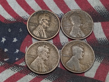 (2) 1915-P, 1916-P, D,& S, Lincoln Wheat cents