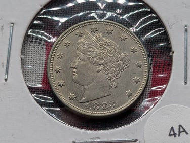 1883 Liberty V Nickel No cents