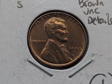 1935-S Lincoln Wheat Cent BU RB