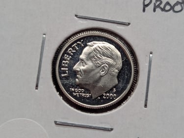 2000-S Proof 90% Silver Roosevelt Dime.