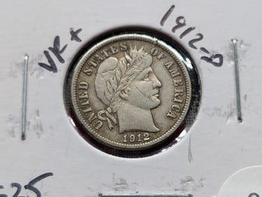 1912-D Silver Barber Dime - Better Grade! - Strong Liberty!