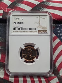 1956 Lincoln Wheat Cent PF 68 RD By NGC