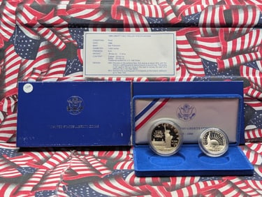 1986-S U.S. Statue of Liberty Dollar & Half Dollar Proof Set In OGP With COA