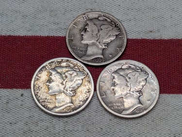 1927 P, D, & S Mercury Dimes