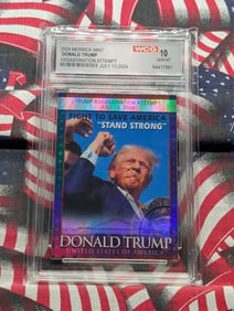 Merrick Mint Donald Trump Assassination Attempt Graded Collector Card. Slabbed GEM 10 Mint