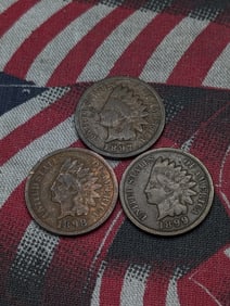 (3) Indian Head Cents 1897, 1898, 1899
