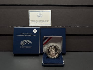 2009-P Abraham Lincoln Commemorative Silver Dollar, 90% Silver In OGP With COA