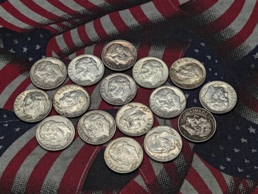 (16) 1964 P & D Roosevelt Dimes, Silver