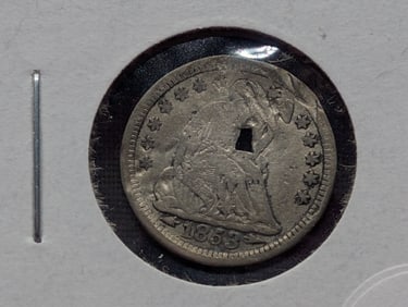 1853 Seated Liberty Half Dime w/Arrows (Holed)