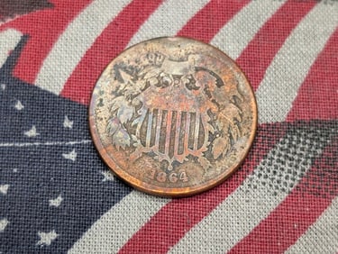 1864 US 2 Cent Piece. Civil War Era