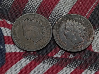 (2) Indian Head Cents 1890, 1891