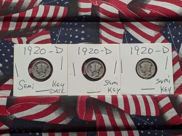 (3) 1920-D Mercury Dimes