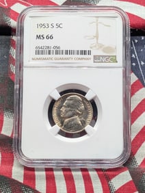 1953-S Jefferson Nickel MS 66 By NGC