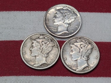 1929 P, D, & S Mercury Dimes
