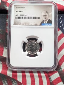 2021-D Roosevelt Dime MS 68 FT By NGC