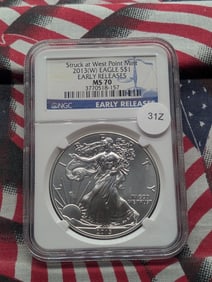2013-W MS70 American "Silver" Eagle, (Graded by NGC)