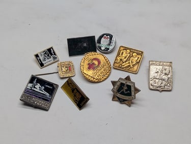 10 Older Soviet Badge-Pins